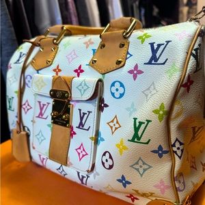 Louis Vuitton Speedy 30 Multicolor White